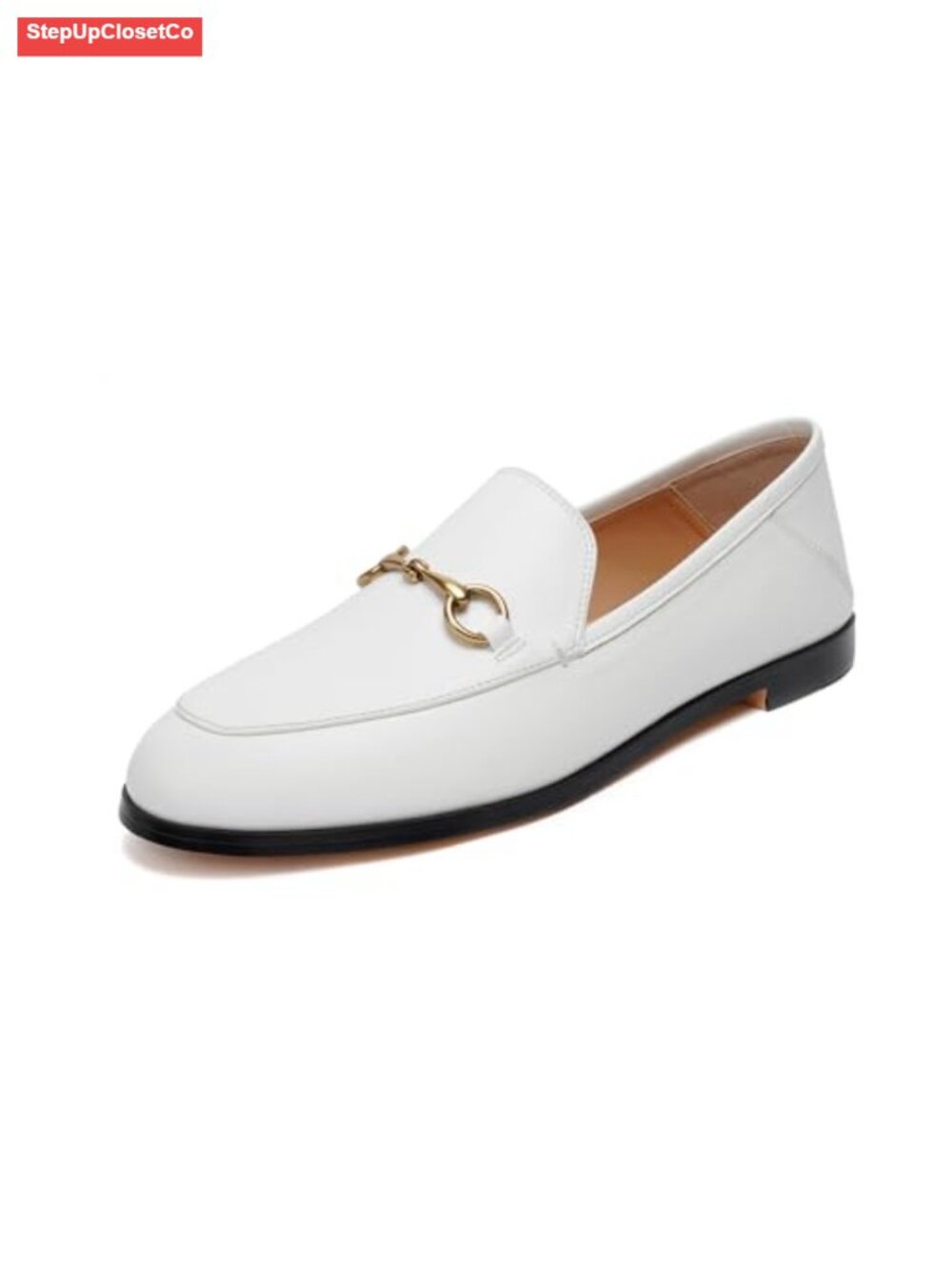 Slip-On Leather Loafers for Women Comfortable Flat Work Shoes